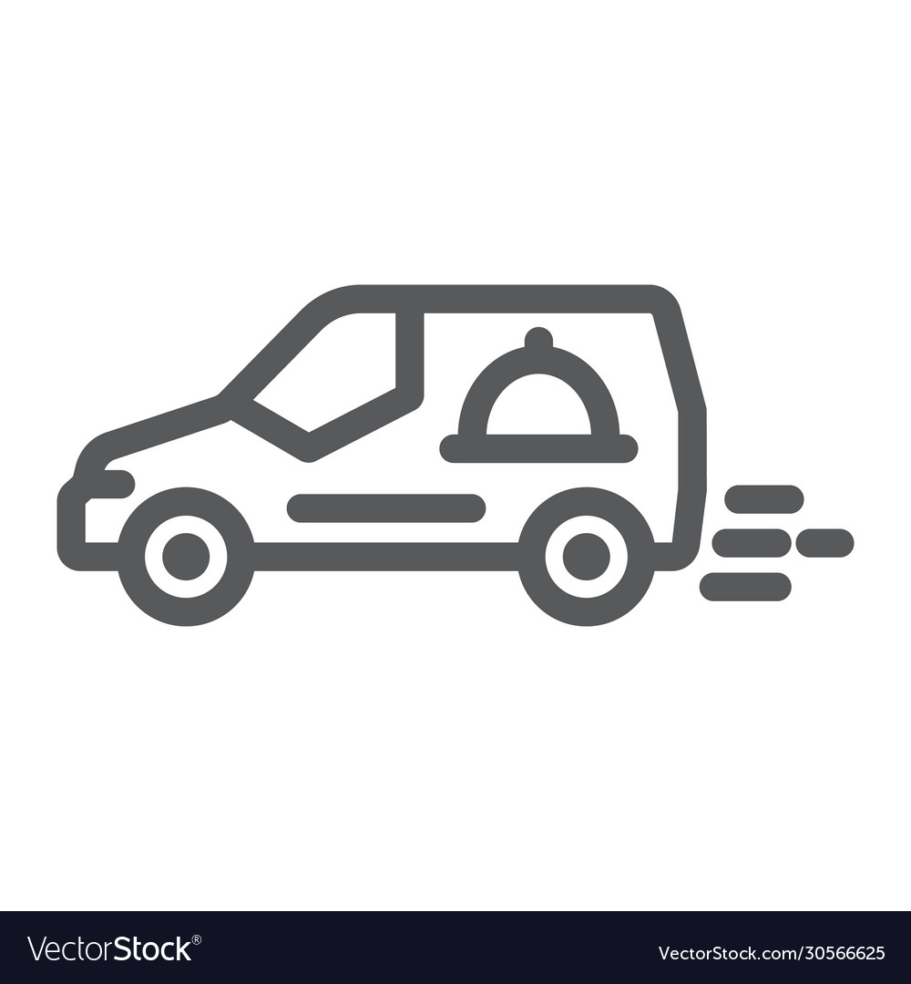 Food Delivery van Line Icon Service