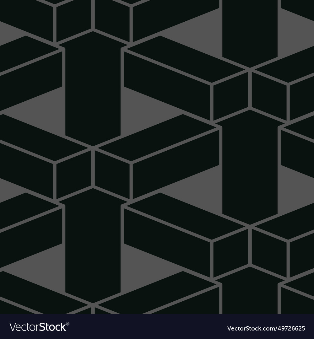 Geometry black blocks seamless pattern shapes vector image Geometry black blocks seamless pattern shapes