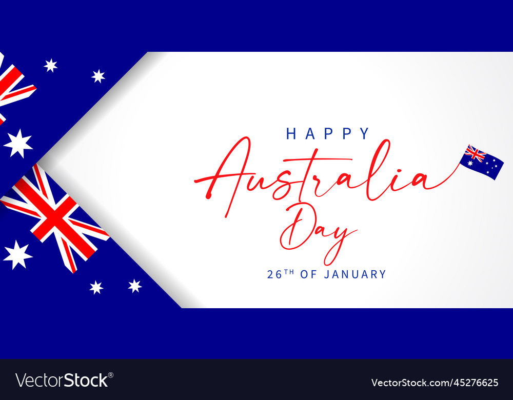 Happy australia day banner with flags