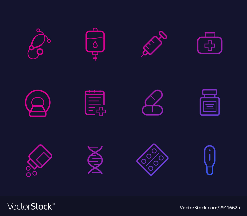 Healthcare medical icons linear