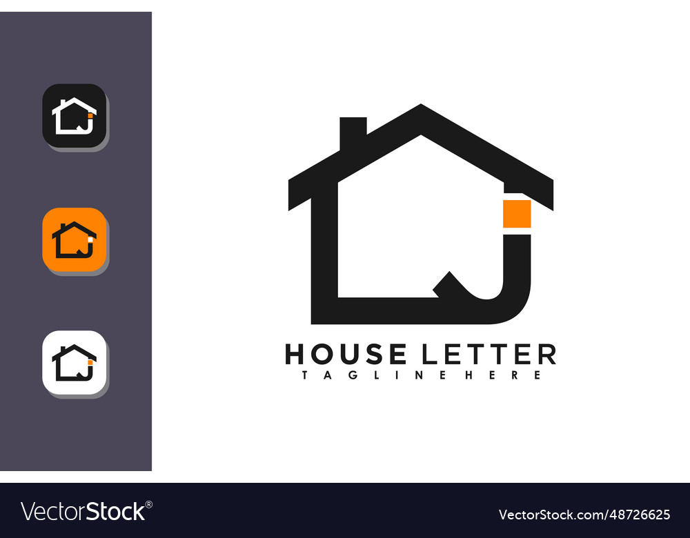 Haus Logo Design mit Buchstaben j Konzept