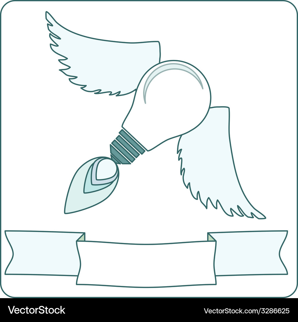 Light Bulb With Wings And Banner Royalty Free Vector Image