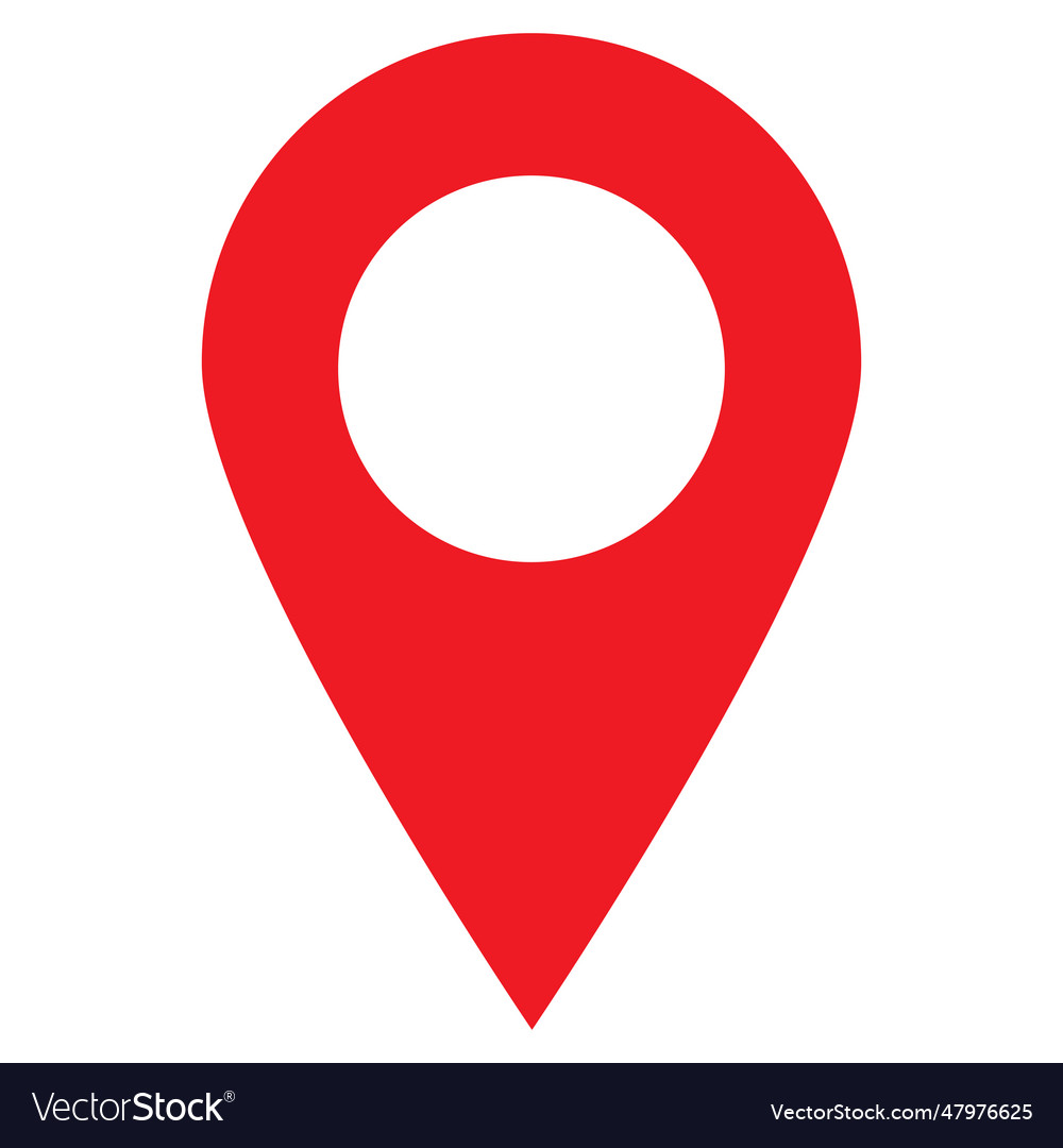 Red map pointer icon location vector image Red map pointer icon location
