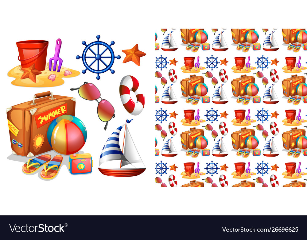 Seamless background design with isolated objects