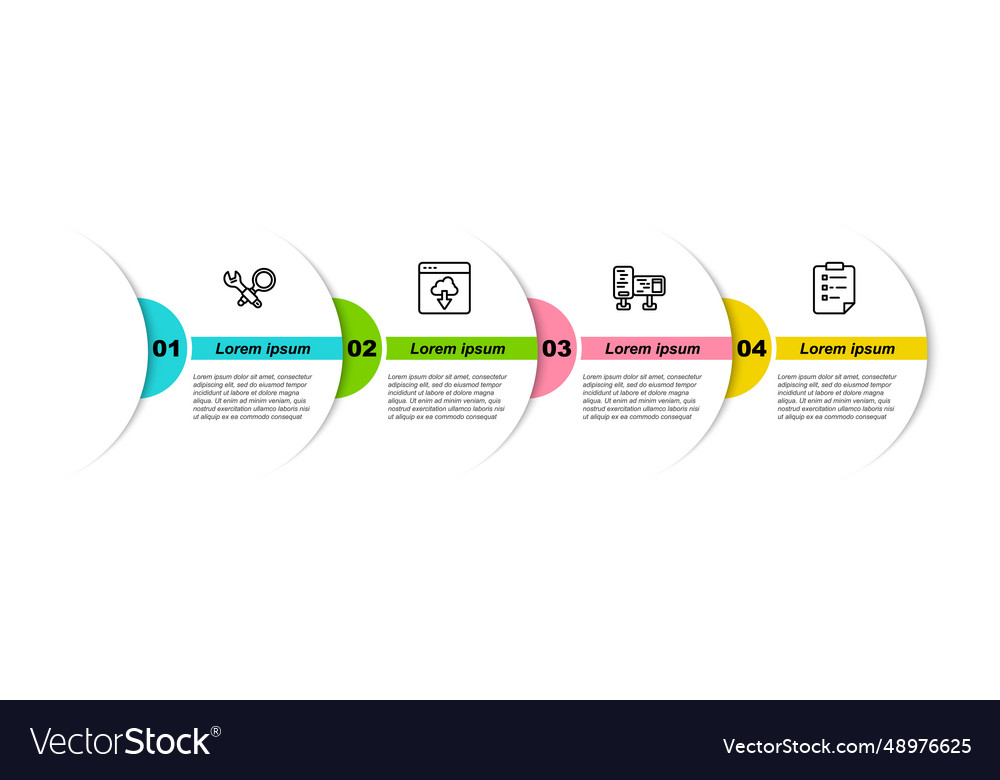 Set line debugging cloud technology data transfer vector image Set line debugging cloud technology data transfer