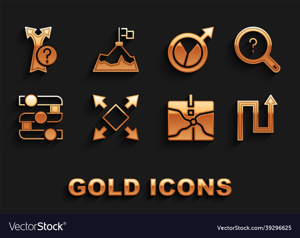 Set many ways directional arrow unknown search vector image Set many ways directional arrow unknown search