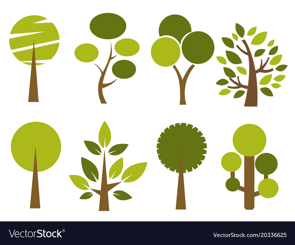 Set of trees Royalty Free Vector Image - VectorStock