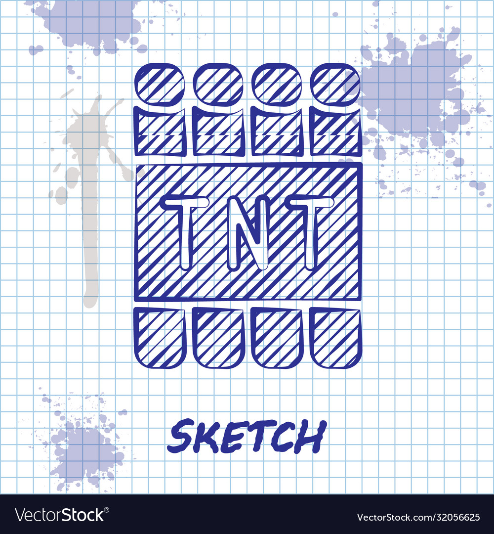 Sketch line detonate dynamite bomb stick and timer Vector Image Sketch line detonate dynamite bomb stick and timer