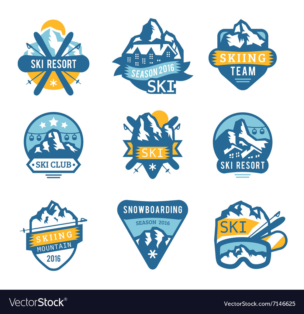 Ski Resort Emblem Set