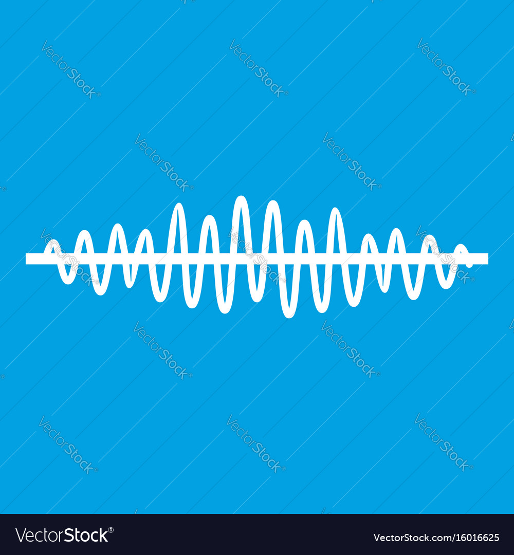 Sound wave icon white Royalty Free Vector Image