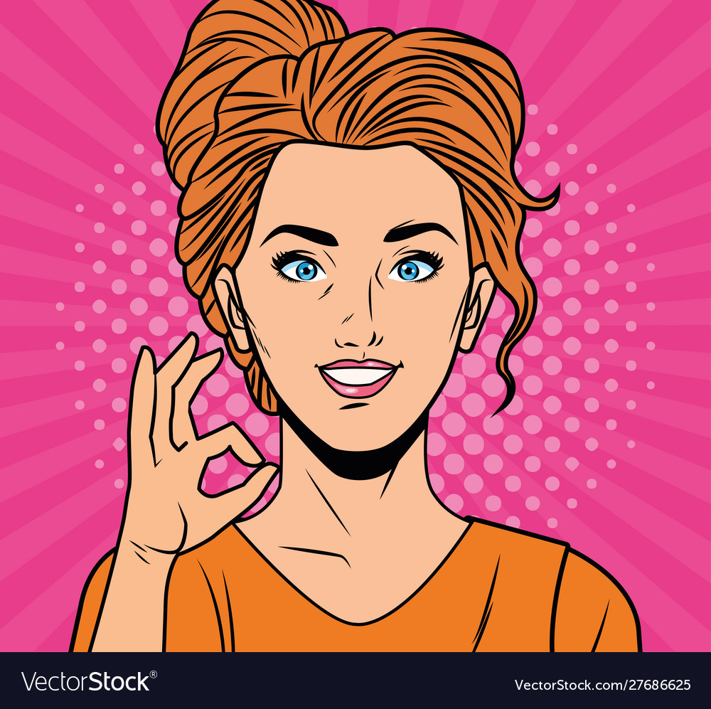 Young Girl Pop Art Style Character Royalty Free Vector Image