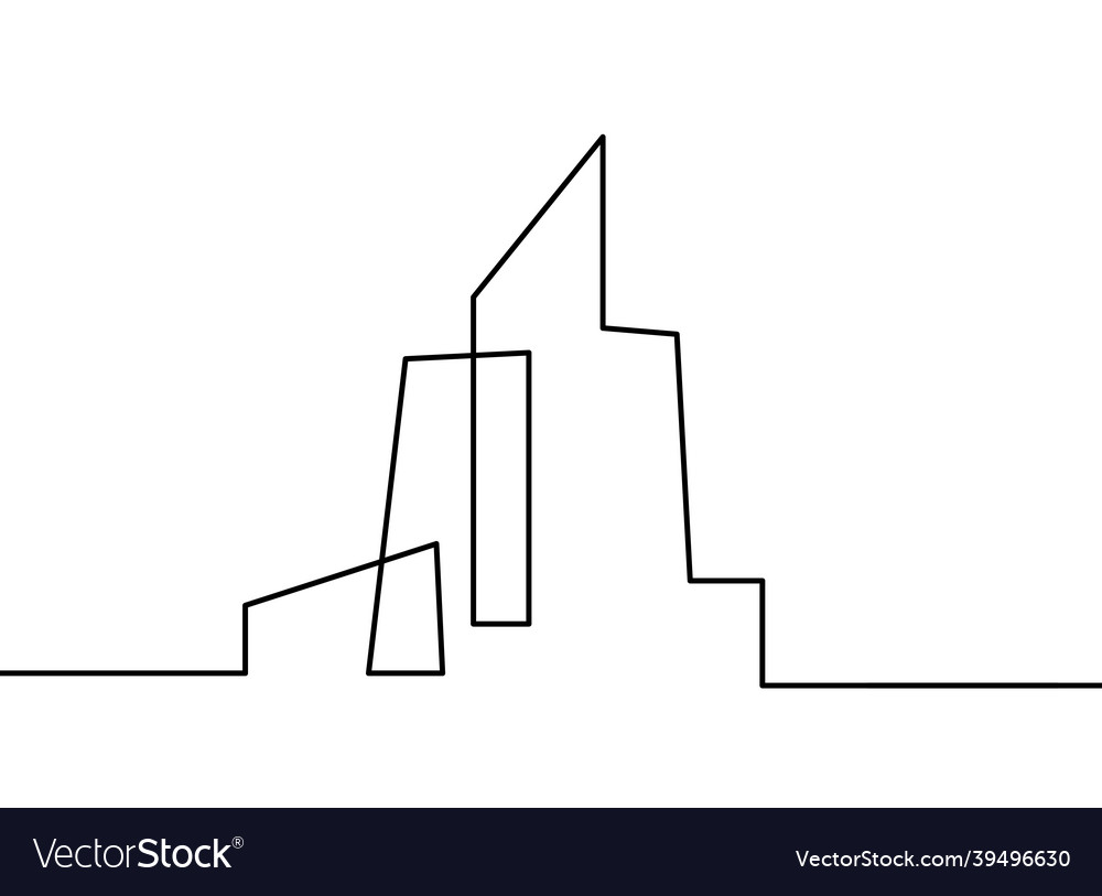 Abstract architecture as continuous lines drawing