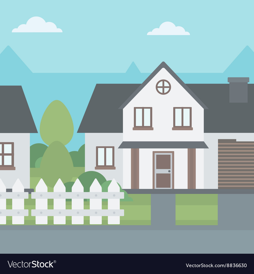 Background of suburban house with fence
