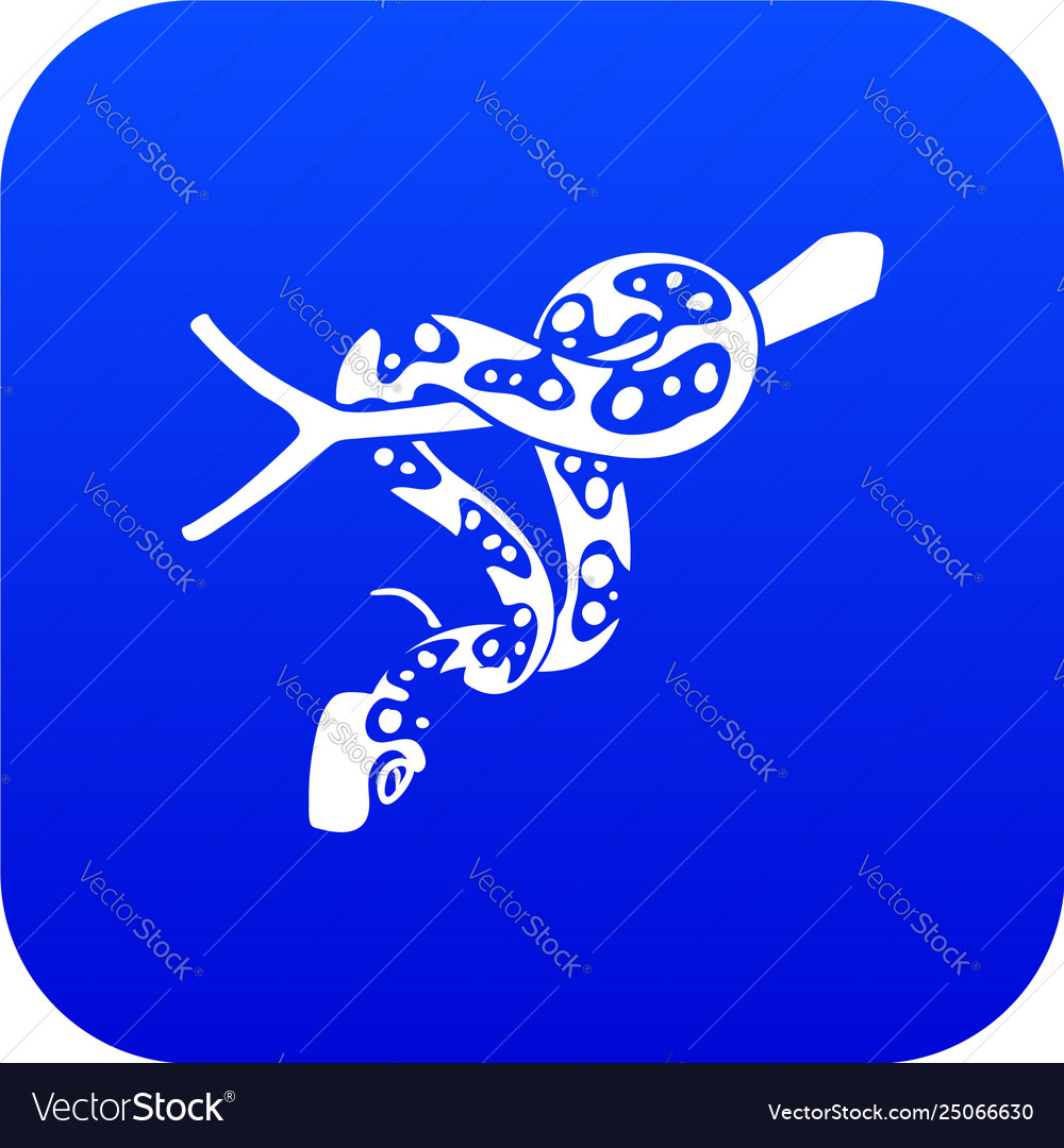 Ball python icon blue Royalty Free Vector Image