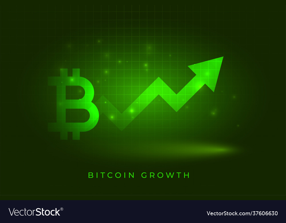 Bitcoin success growth chart concept background