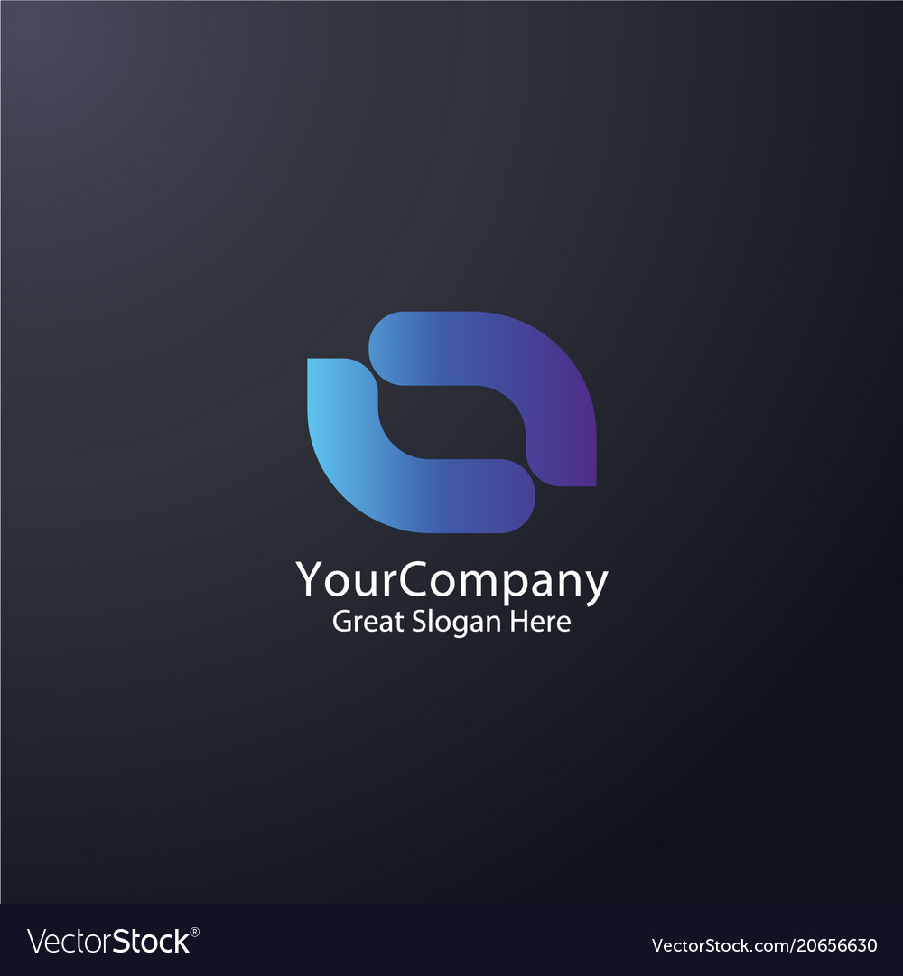 Business logo abstract square round loop shape