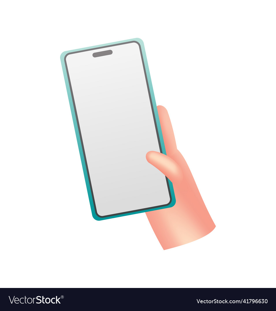 Cartoon hand with phone human holding phone Vector Image