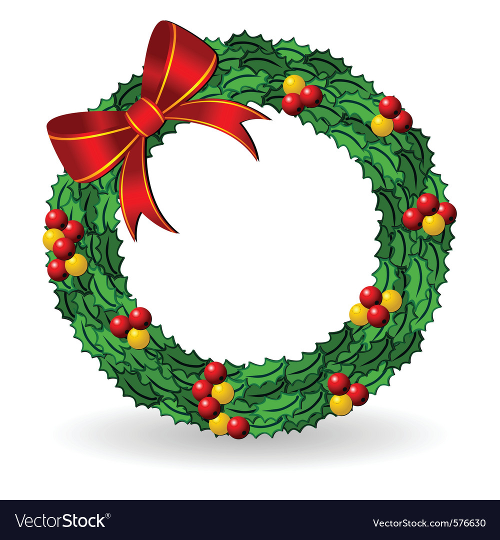 Christmas holly wreath