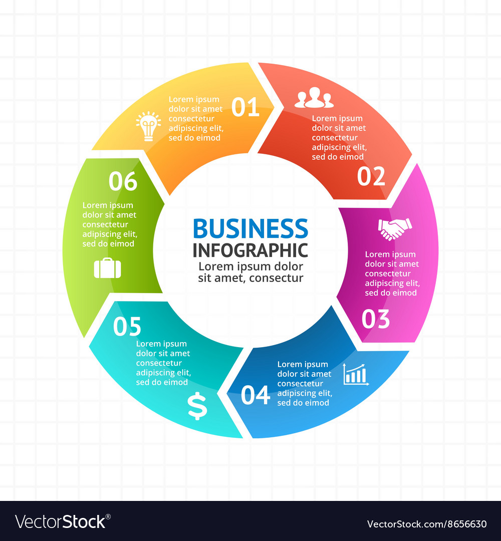 Circle arrows infographic diagram graph Royalty Free Vector