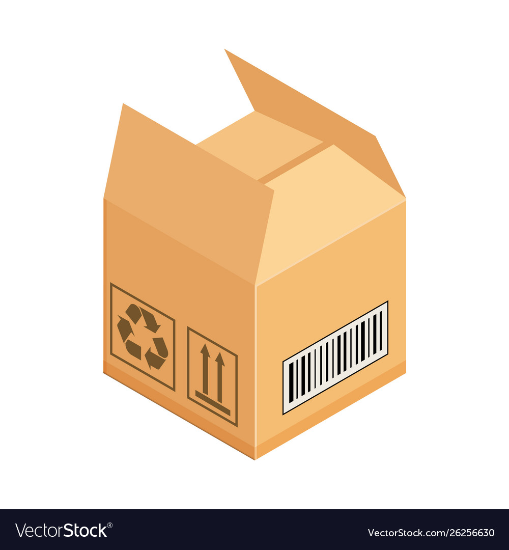 Corrugated box isometric Royalty Free Vector Image