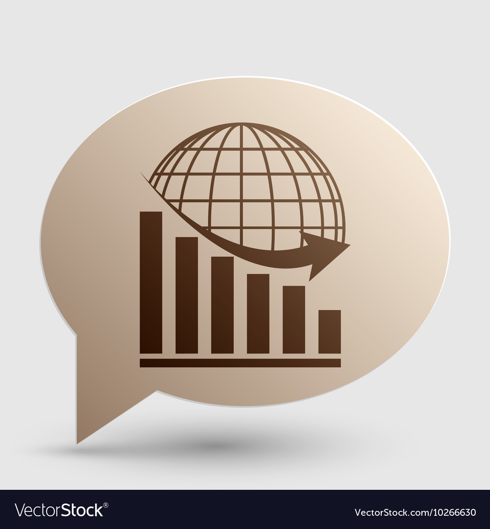 Declining graph with earth brown gradient icon