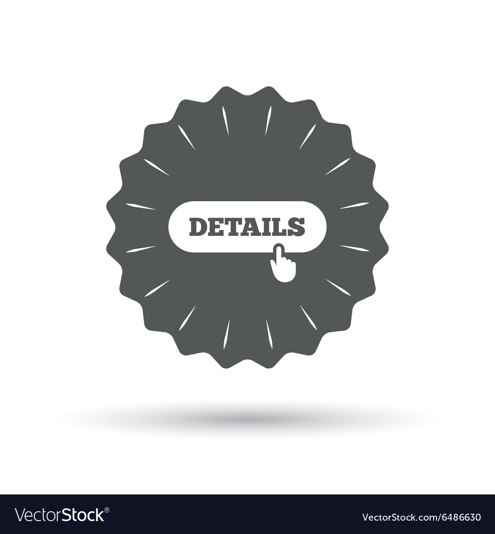 Details with hand pointer icon more symbol