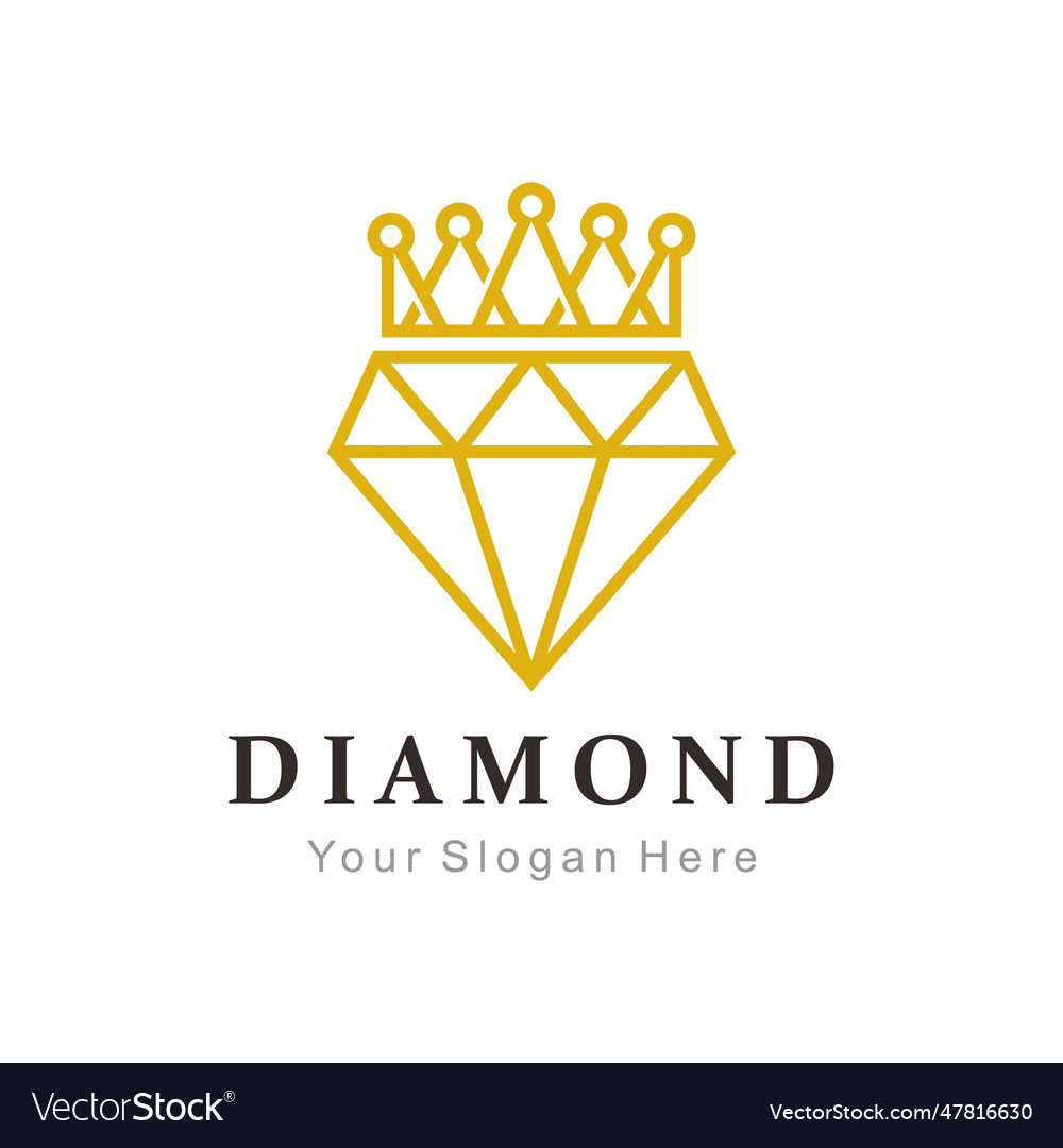 Diamond crown logo Royalty Free Vector Image - VectorStock