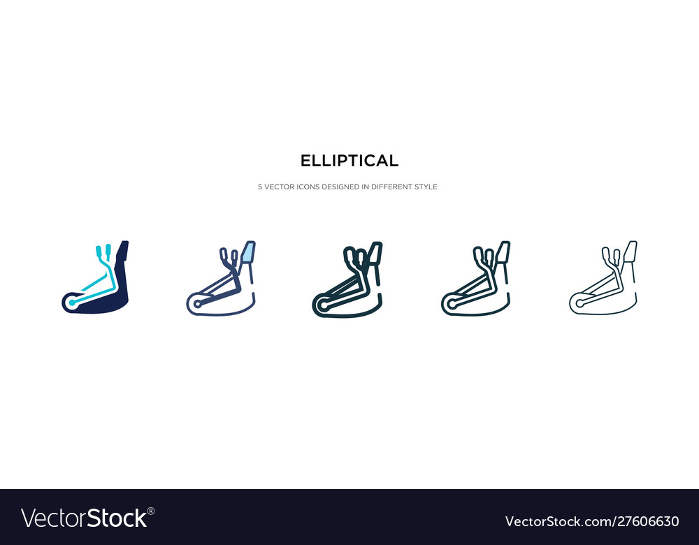 Elliptical icon in different style two colored