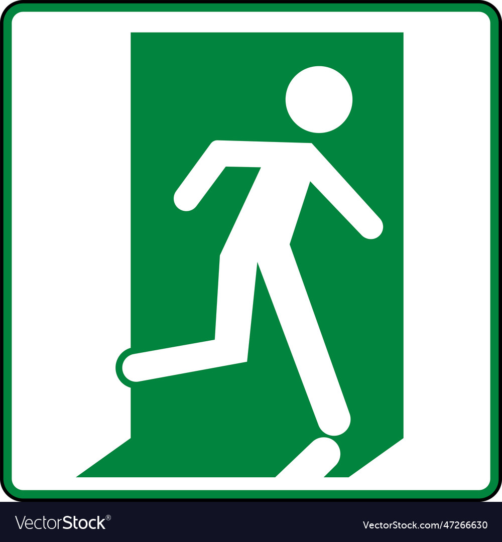 Emergency exit symbol right sign Royalty Free Vector Image