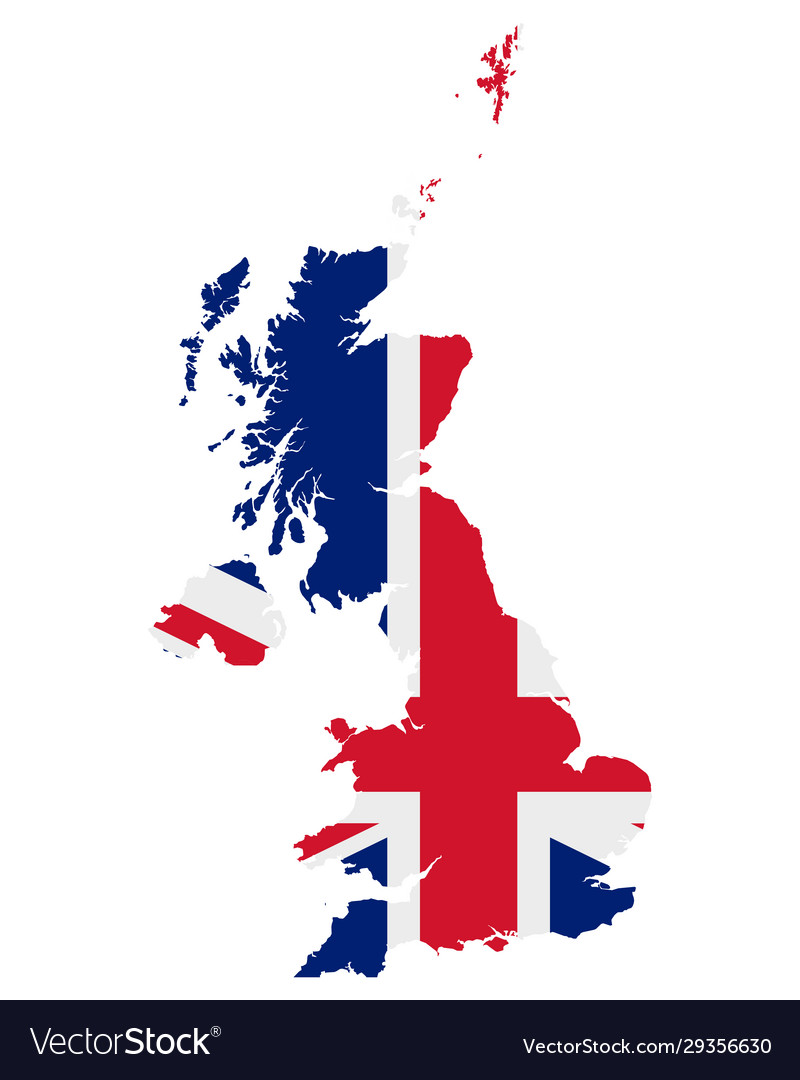 Flag in map great britain