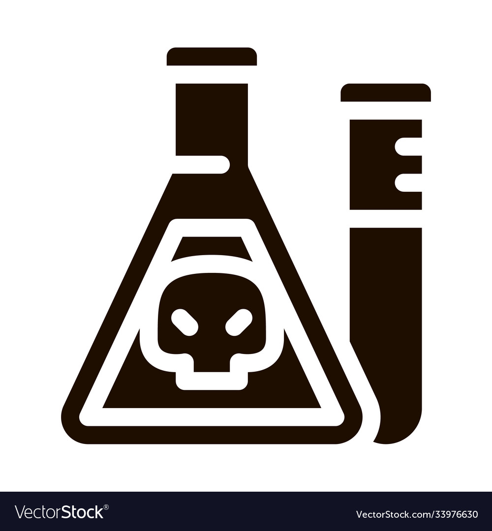 Flask with chemical liquid icon