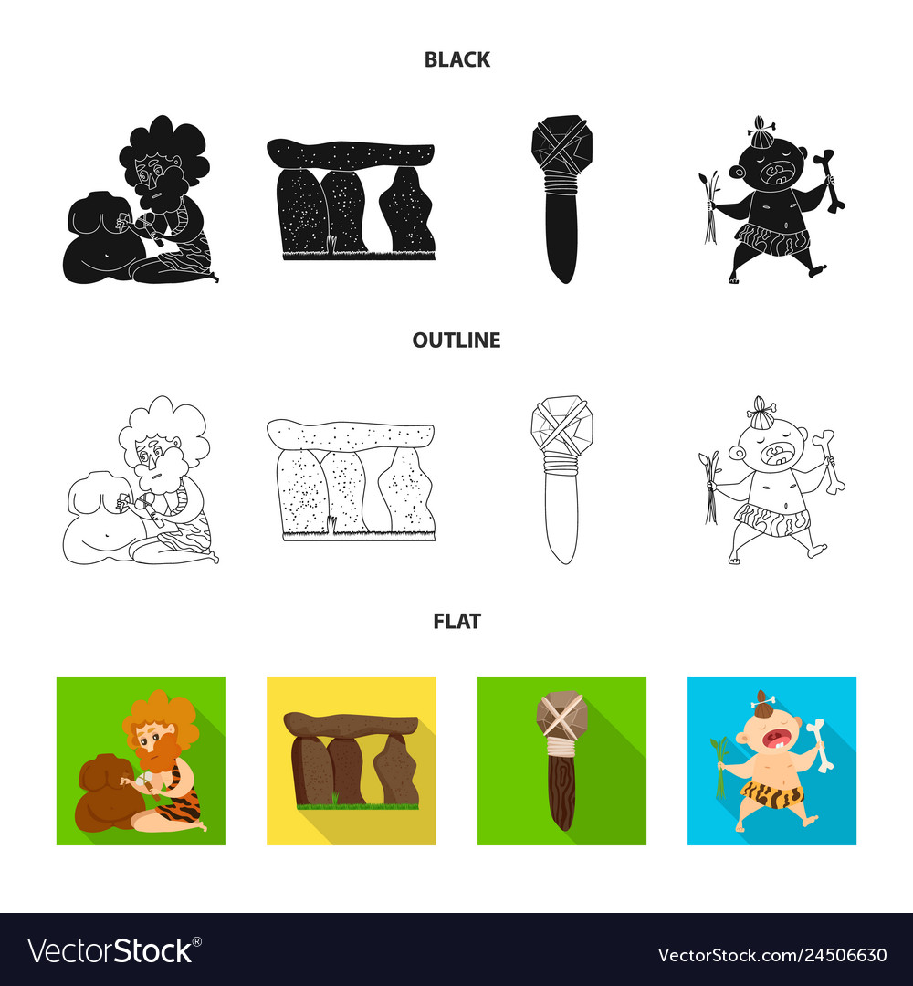Isolated object of evolution and prehistory icon