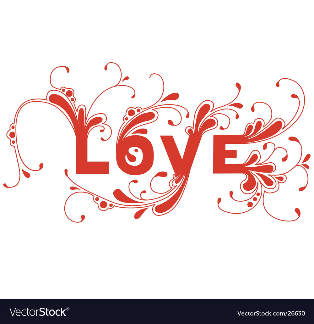 Love Word Vector Image Love Word Vector Image