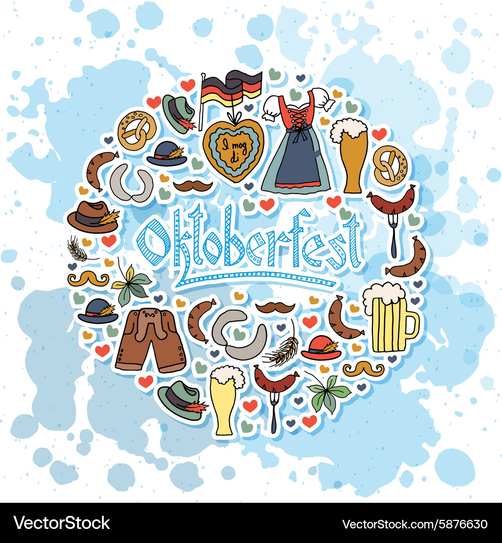 Oktoberfest elements set Royalty Free Vector Image