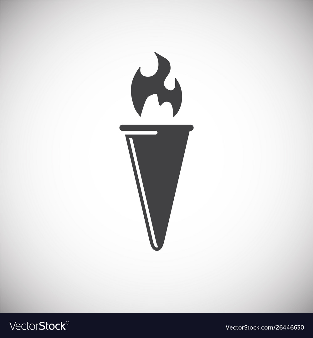 Torch icon on background for graphic and web vector image Torch icon on background for graphic and web