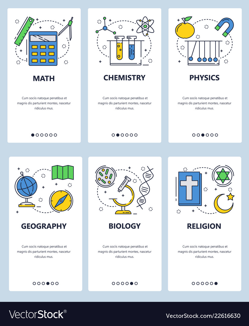 Web site linear art onboarding screens