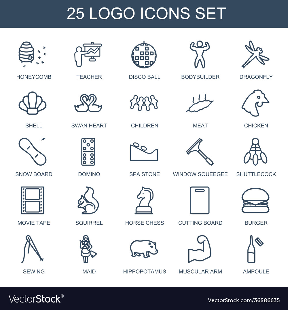 25 logo icons Royalty Free Vector Image - VectorStock