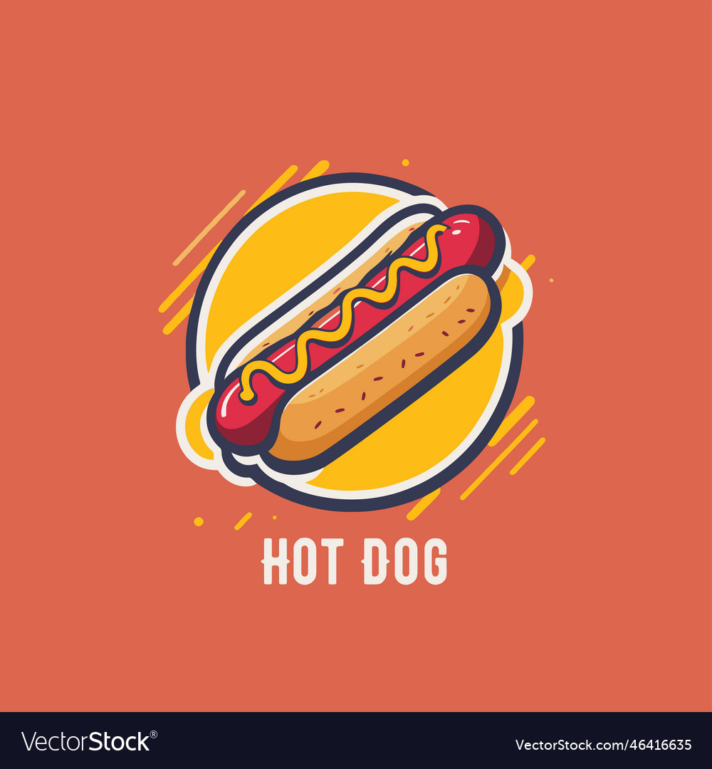 Cartoon hotdog logo design tempate for your Vector Image