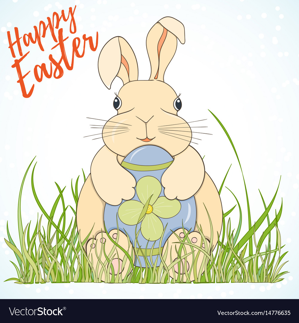 Cute Easter Card with Bunny