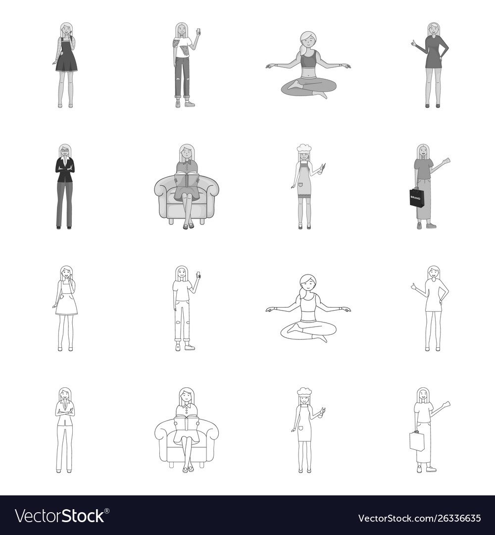 Design posture and mood icon collection