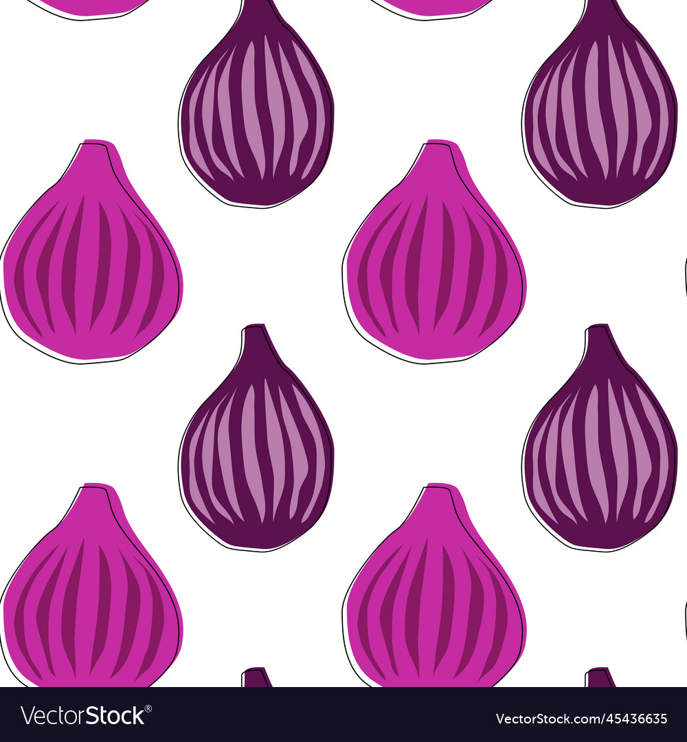 Fig seamless pattern on white background