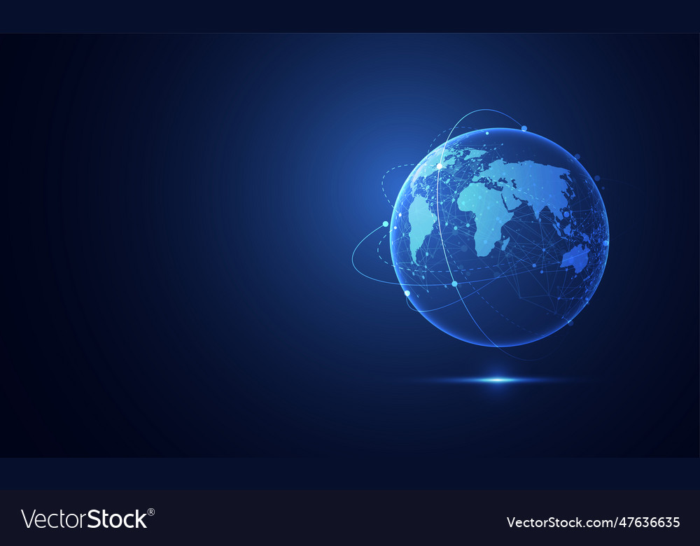 Globale Netzwerkverbindung Weltkarte Punkt