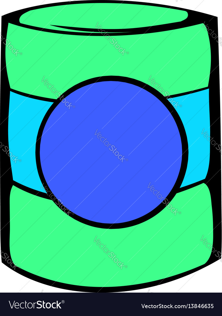 Green plastic jar icon cartoon Royalty Free Vector Image