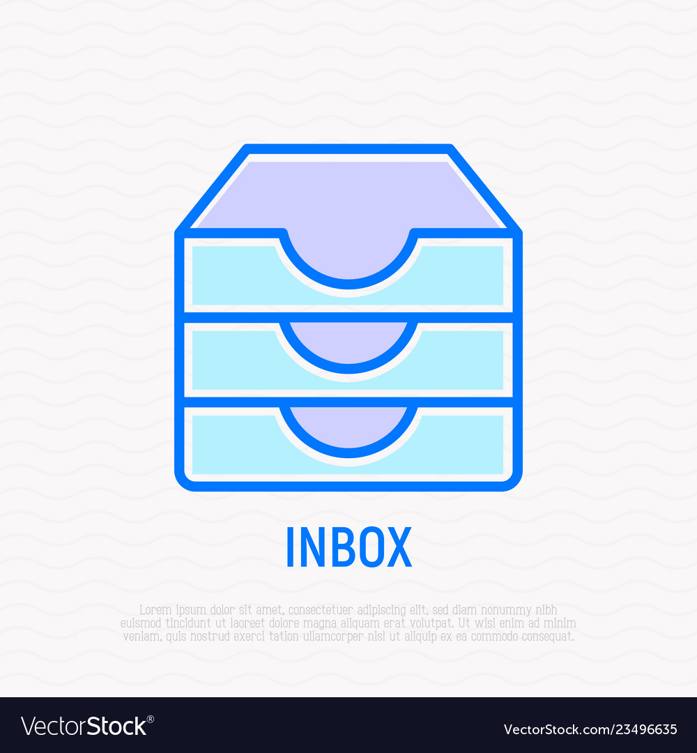 Inbox message thin line icon