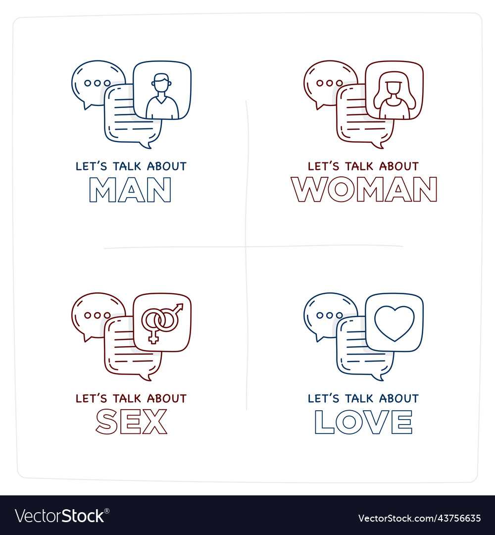 Lets talk about sex love man woman doodle dialog