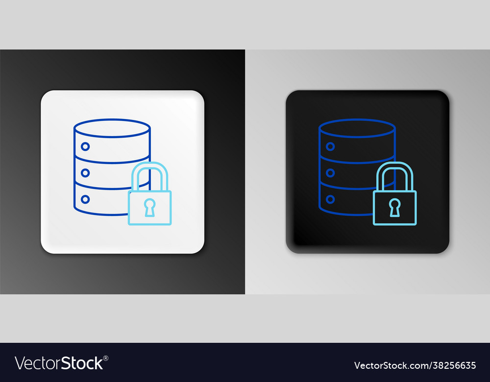 Line server security with closed padlock icon vector image Line server security with closed padlock icon