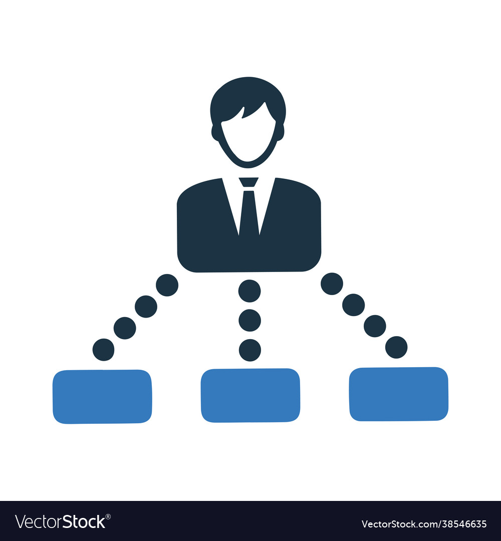 Management hierarchy icon simple editable design
