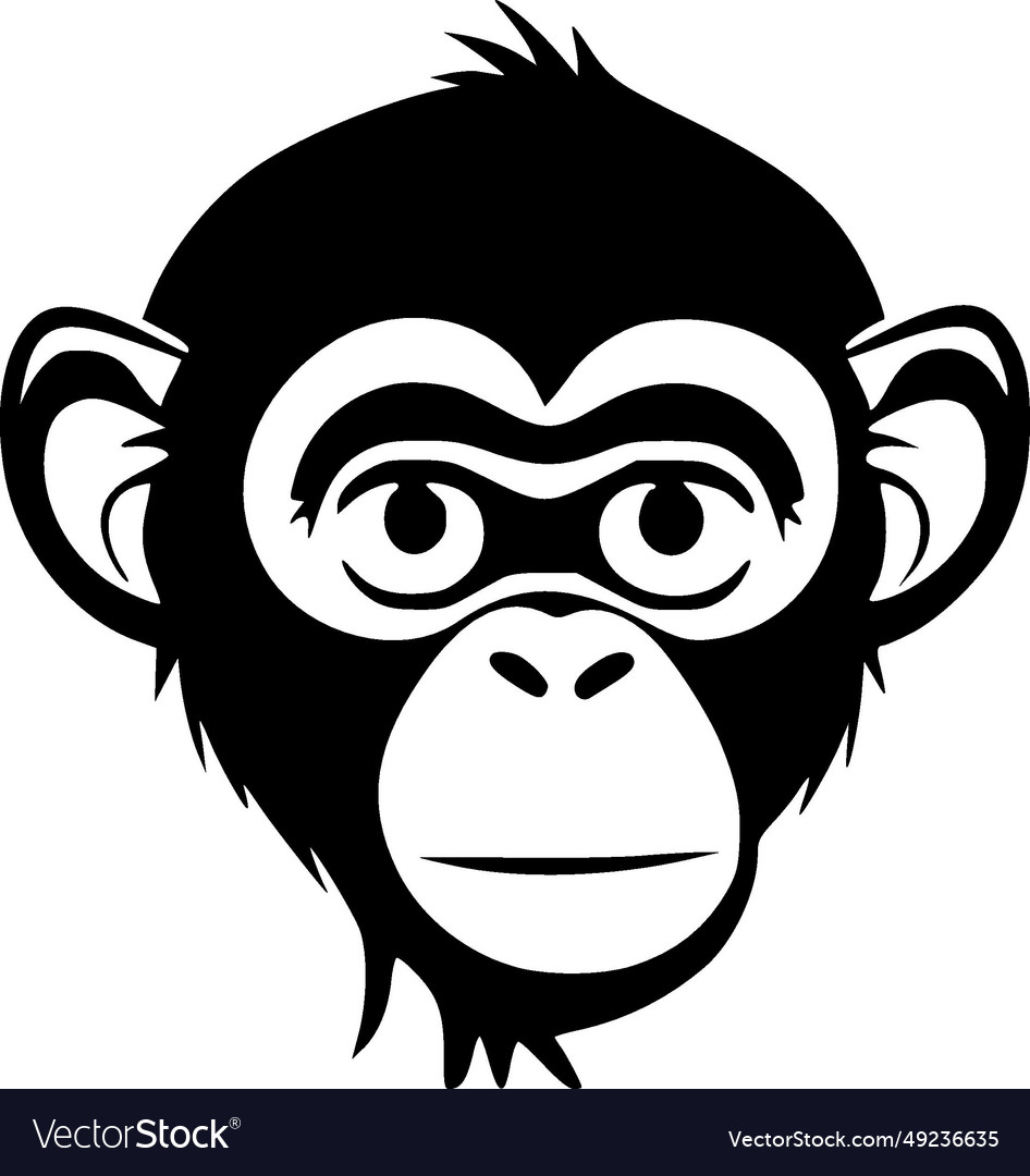 Monkey - black and white isolated icon