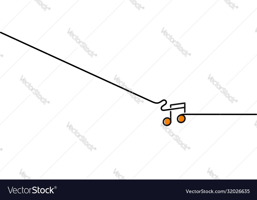 Music notes banner design flat line art