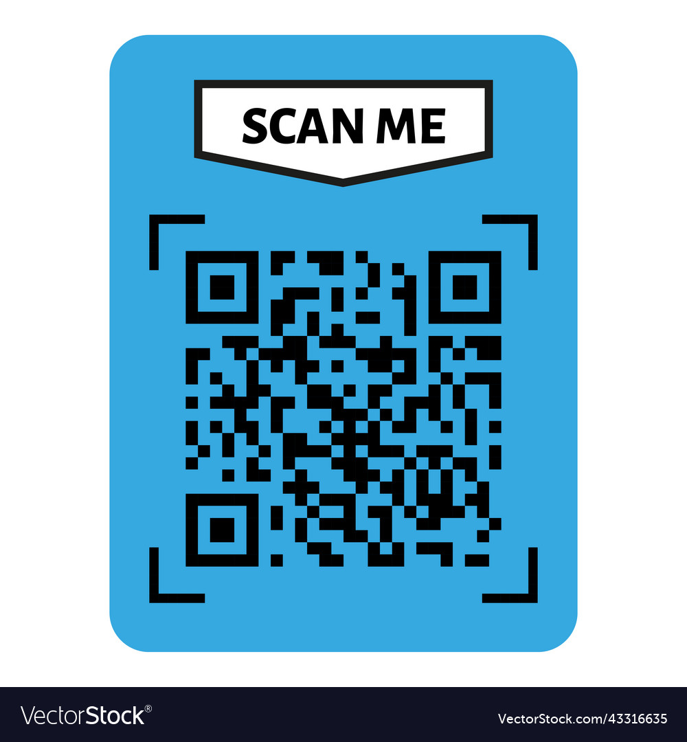 Scan me qr code design for payment text vector image Scan me qr code design for payment text